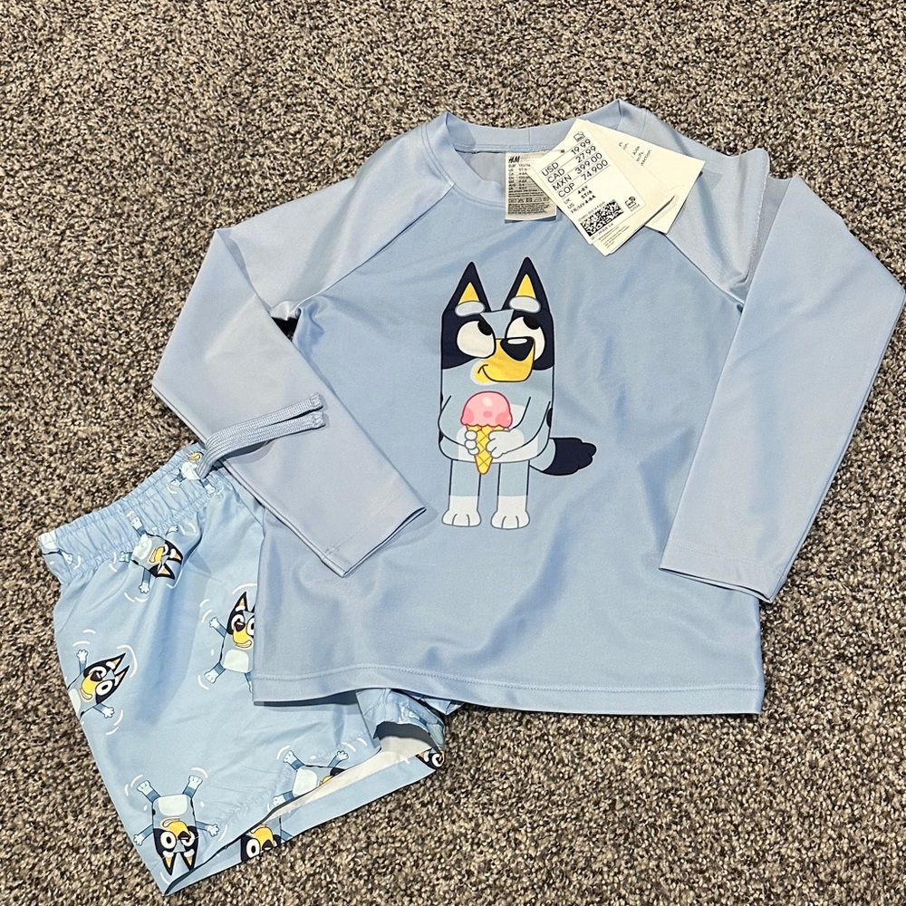 NWT Bluey Kids Swim Set